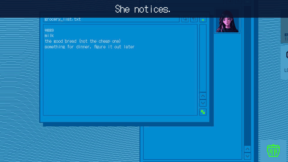 She notices