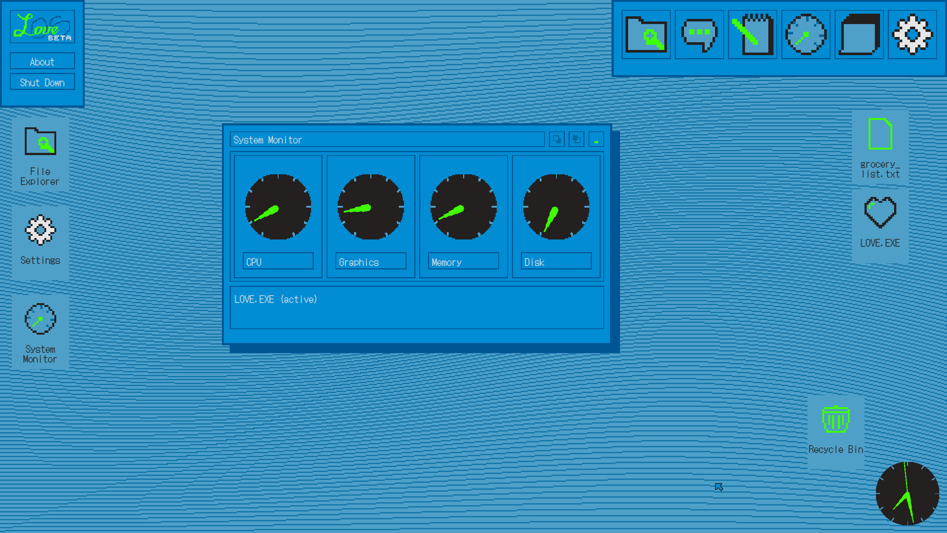 System Monitor: LOVE.EXE (active)